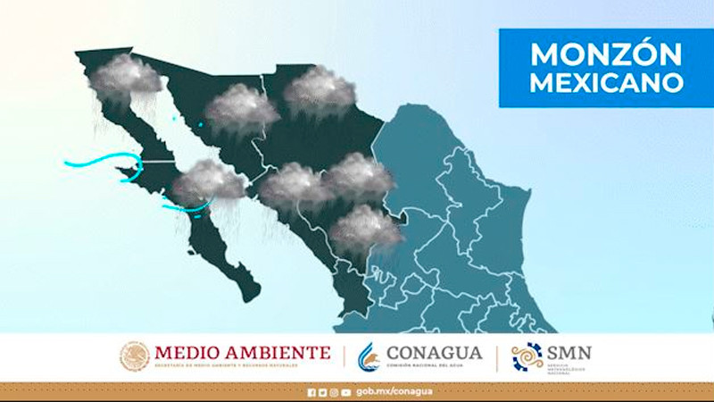 Prevén que Monzón Mexicano ocasione fuertes lluvias en el noroeste de México